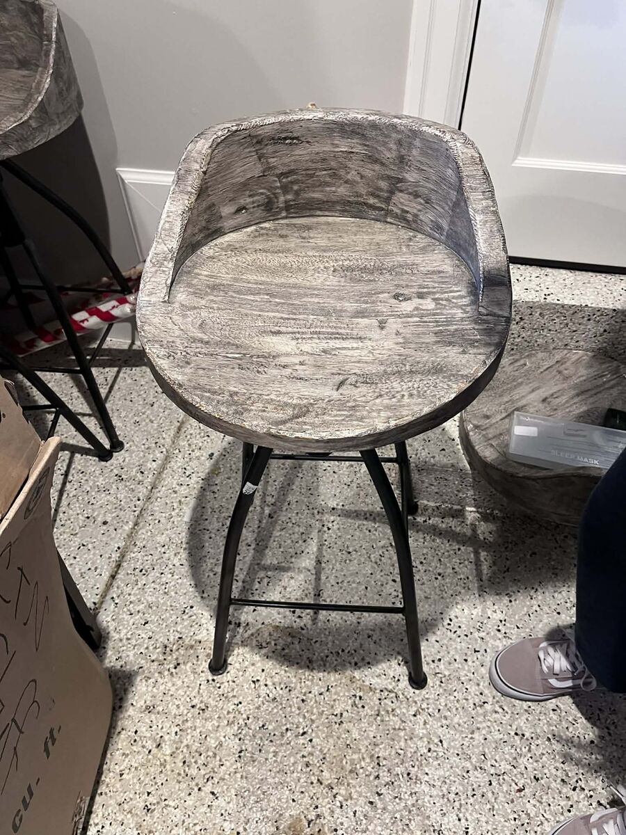 Faux Wood Bar Stool Set