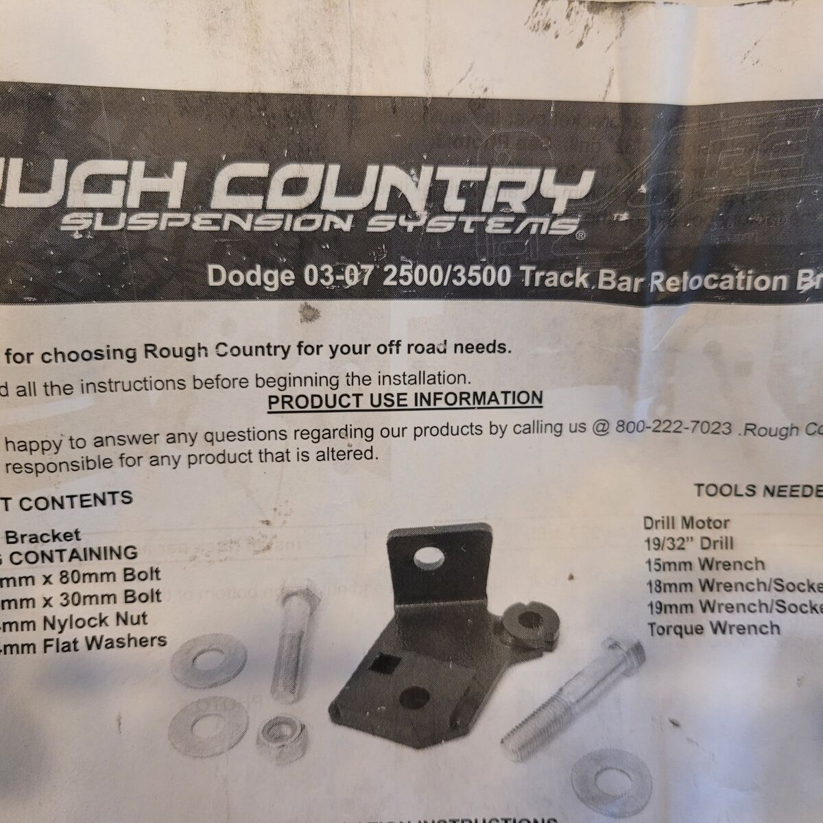 Dodge 03-07 Rough Country Track Bar Relocation