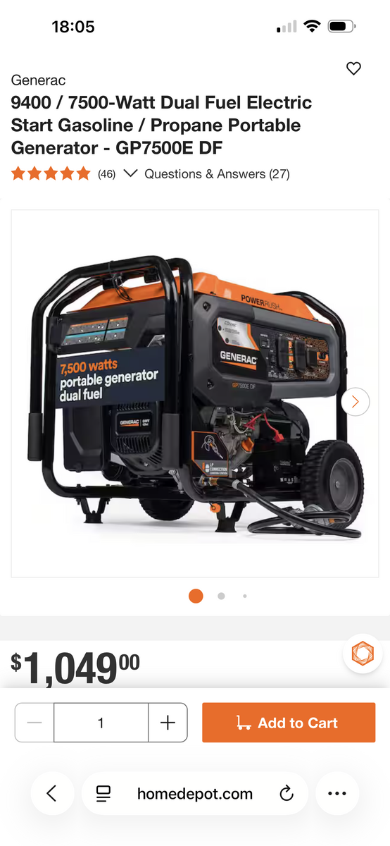 Generators propane/gas