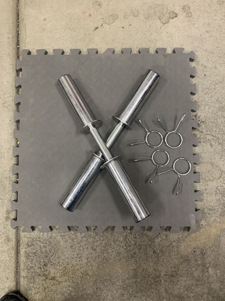 2 Olympic Steel Dumbbell Handles w/ Clips