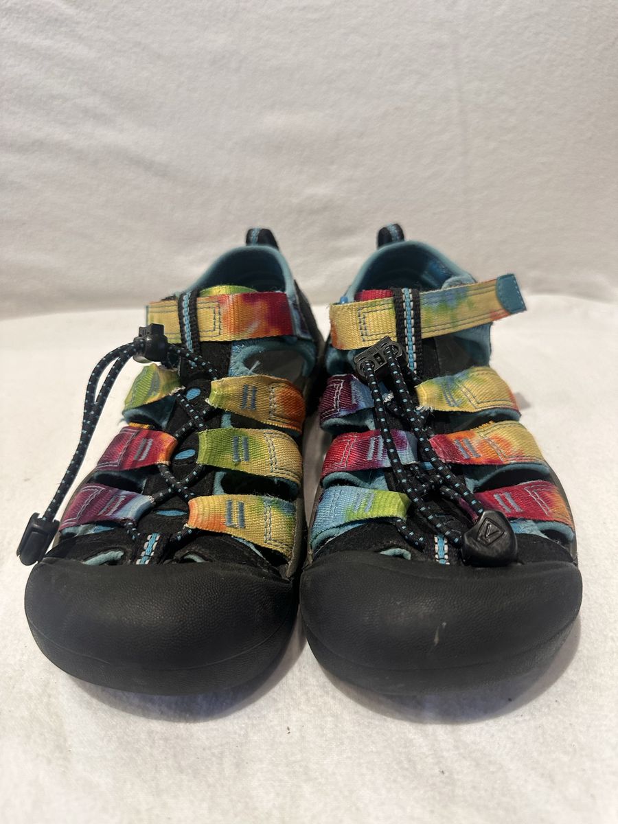 Keen youth size 3 rainbow/black, washable, hiking sandals