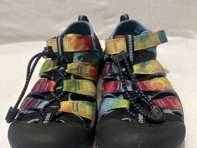 Keen youth size 3 rainbow/black, washable, hiking sandals