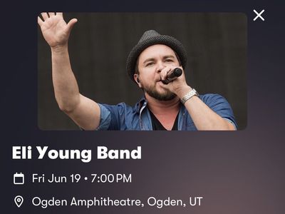Eli Young Band June 19th Ogden Amphitheater GA 2 concert tickets
