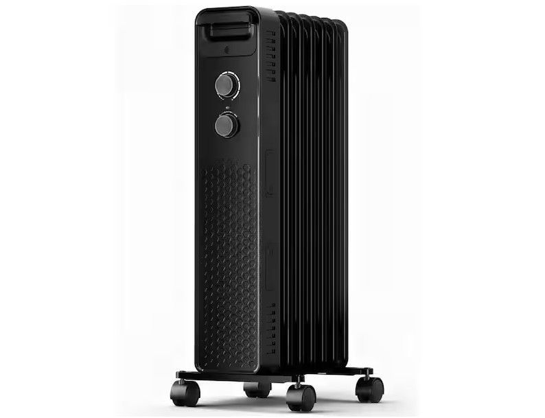 1500 Watt Portable Oil-Filled Space Heater with Overheat Protection in Black