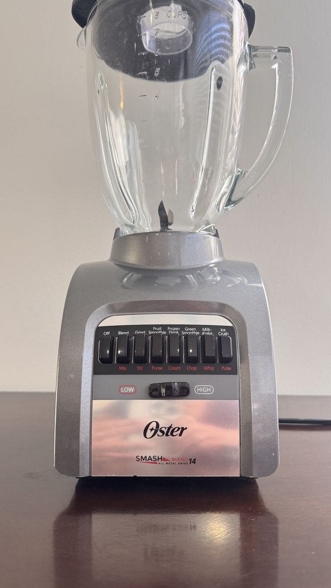 Oster Glass jar blender with 14 speeds.