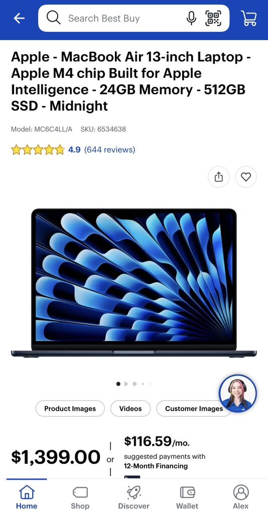 Macbook Air M4 13in 24GB 512GB Midnight