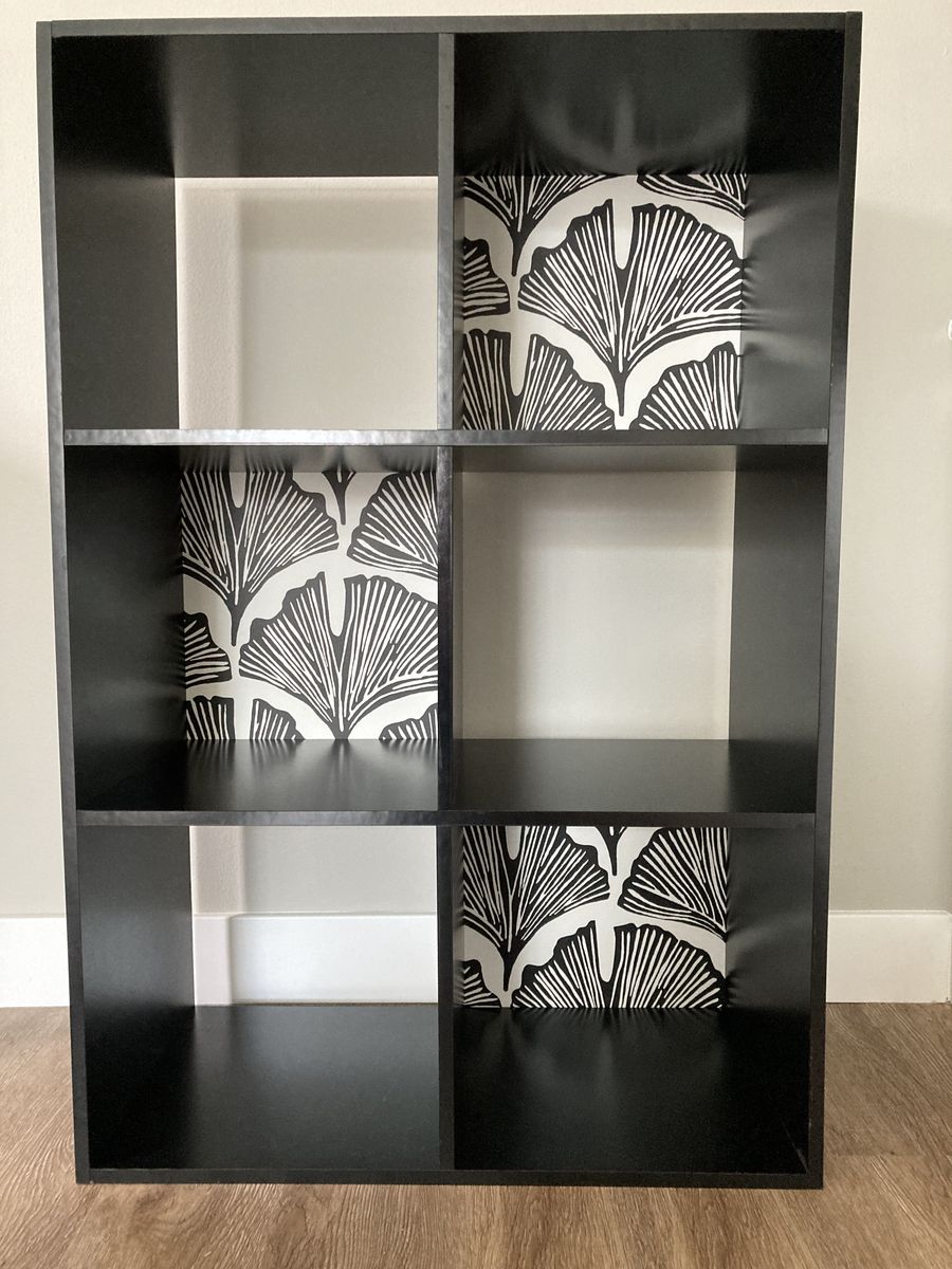 6 Cubby Black Bookcase