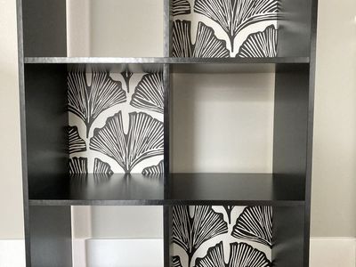 6 Cubby Black Bookcase