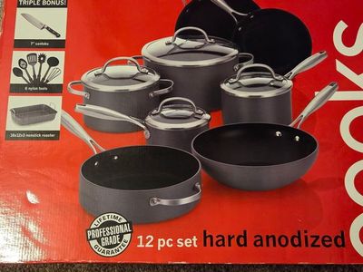 Cooks 12-Piece Hard Anodized Nonstick Cookware Set with Bonus Accessories