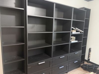 IKEA Black-Brown BILLY Bookcases with Storage & Drawers - Adjustable Shelves, Modular Design (sold together)