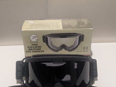 Rothco ANSI Ballistic Military OTG Goggles - Anti-Fog, Anti-Scratch, UV400, Fits Over Glasses