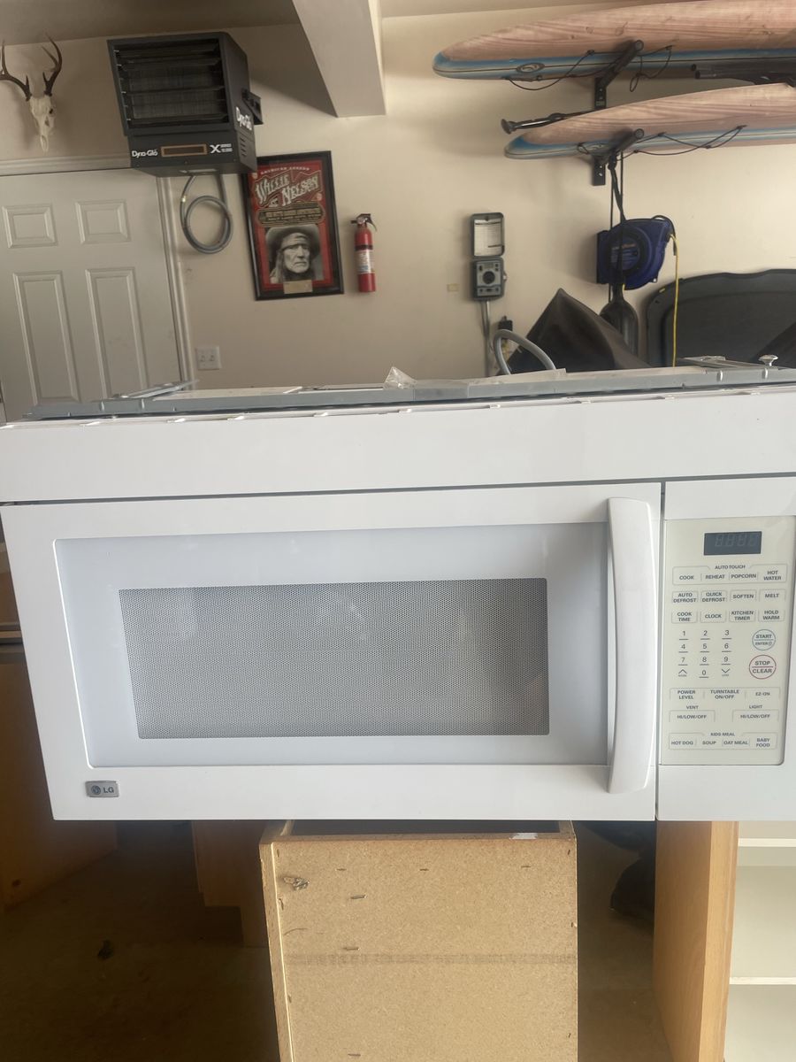 LG White Over-the-Range Microwave Oven - Excellent Condition