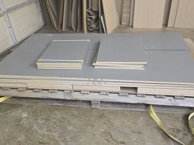 gray laminate storage cabinets / garage cabinets