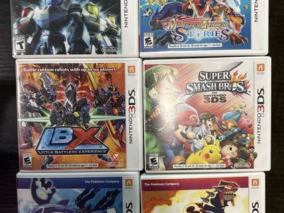 Nintendo 3DS Game Lot - Pokemon Alpha Sapphire, Omega Ruby, Smash Bros & More
