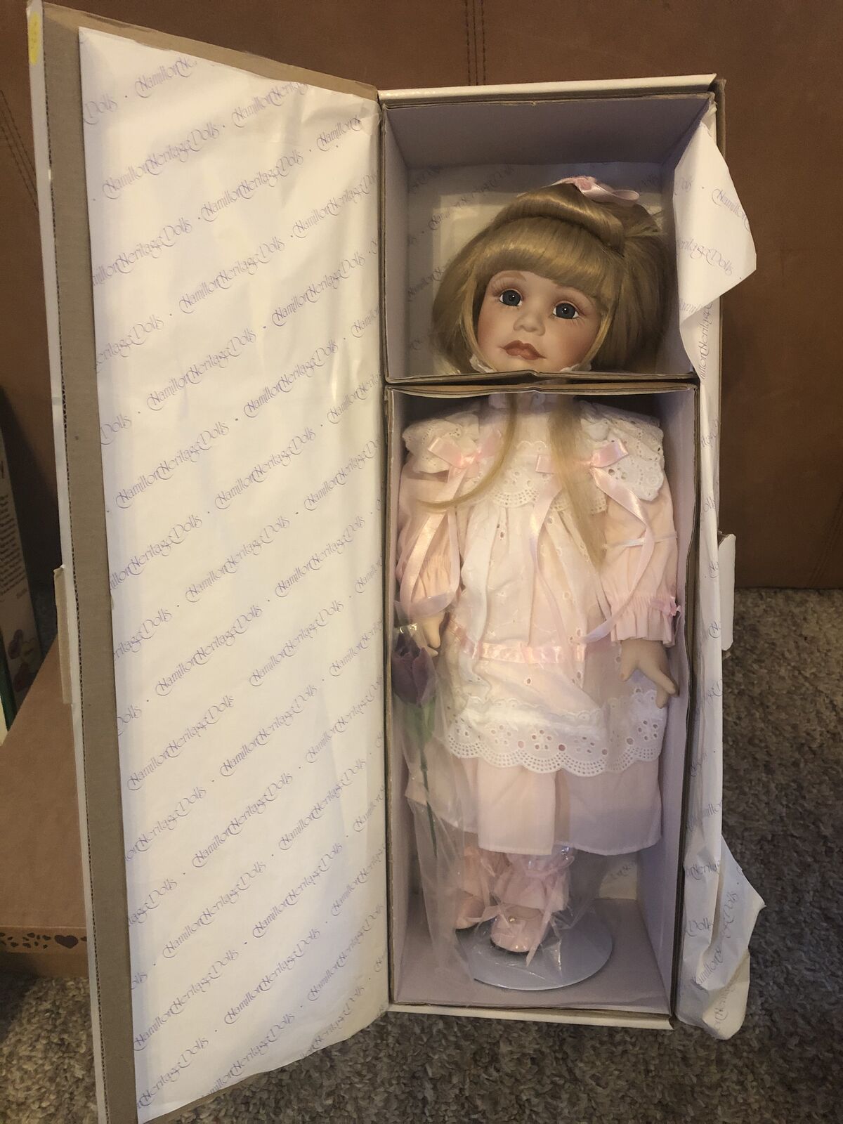 1992 HAMILTON HERITAGE COLLECTION 18" Porcelain Doll HEATHER By Joke Grobben