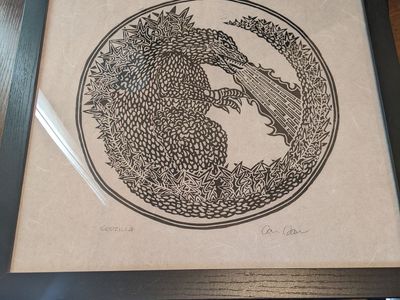 Framed art - Godzilla print