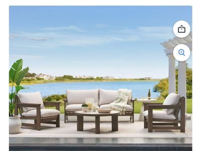 Member's Mark Atticus Outdoor 4pc Deep Seating Set w/ Sunbrella Fabric