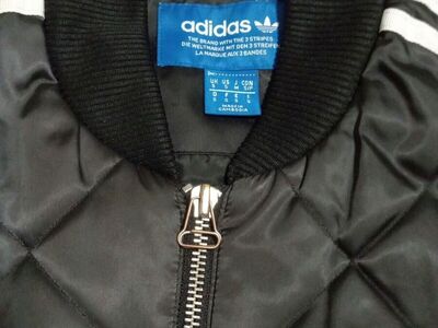 Adidas quilted black and white bomber jacket