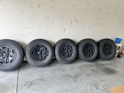 Set of 5 Jeep Wrangler Wheels with Michelin Defender Tires