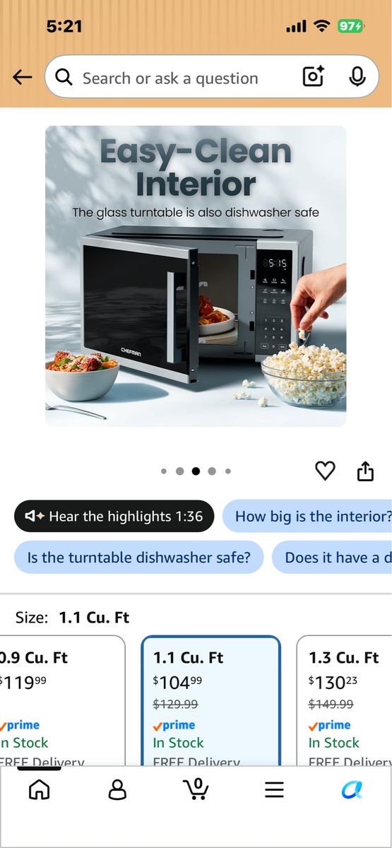 BRAND NEW CHEFMAN 1.1 Microwave