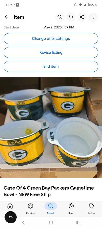 Green Bay Packers Gametime Bowls - Set of 4, New Condition