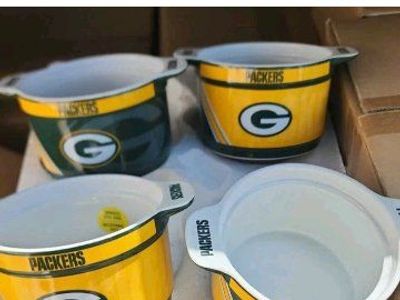 Green Bay Packers Gametime Bowls - Set of 4, New Condition