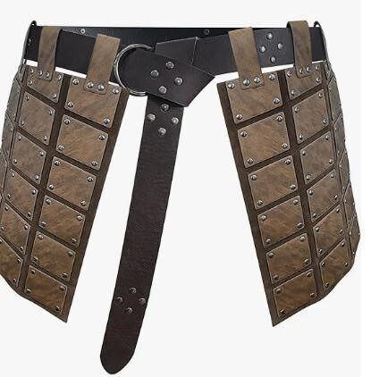 Medi. Faux Leather Thigh Armor with Belt