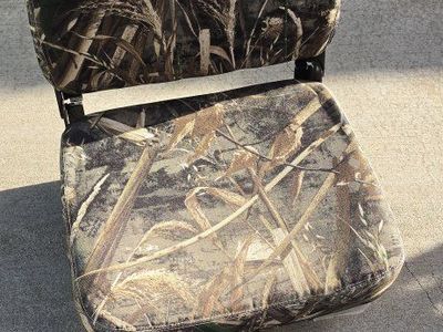 Camo Hunting Boat Seat Folding Swivel Duck Hunting Fishing Chair Blind Realtree Max-5