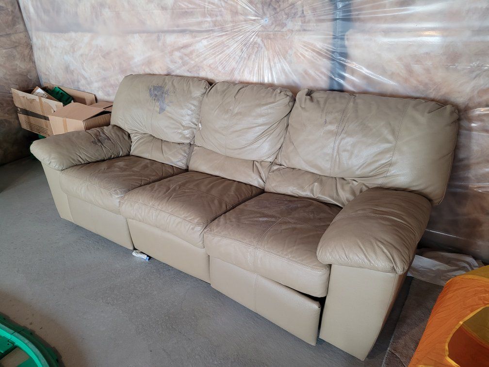 faux leather couch