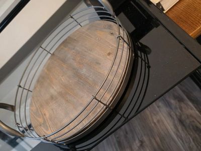 Hearth & Hand Wood & Wire Round Tray