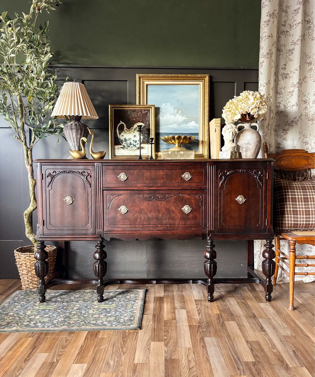 *FREE DELIVERY* Antique Walnut Jacobean Credenza/Buffet Circa 1890s–1900s