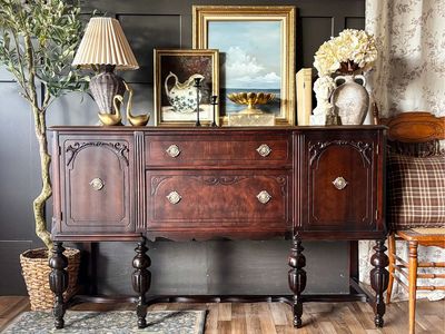 *FREE DELIVERY* Antique Walnut Jacobean Credenza/Buffet Circa 1890s–1900s