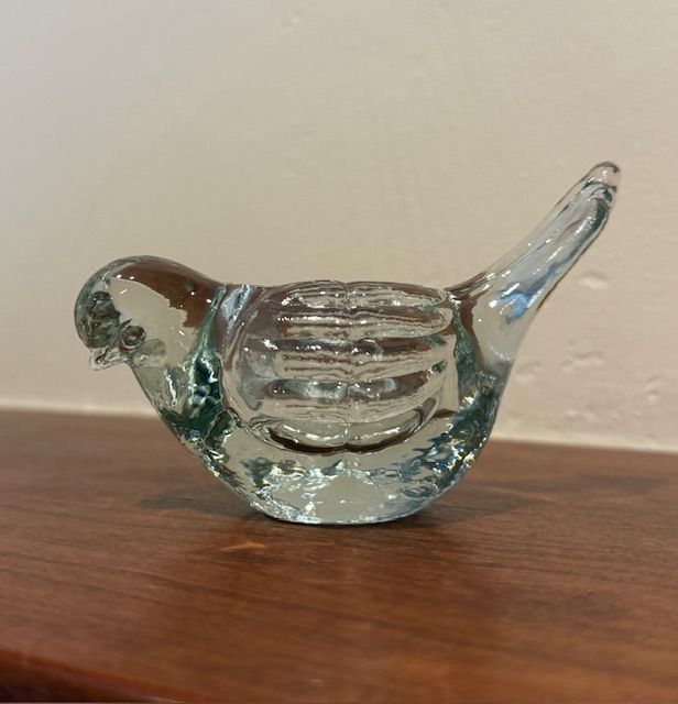 Glass Bird Votive Candle Holder