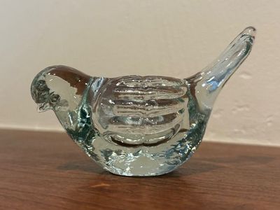 Glass Bird Votive Candle Holder