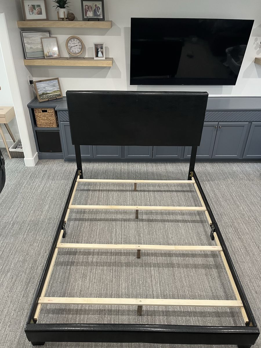 Queen Size Bedframe, Box Spring, and Mattress
