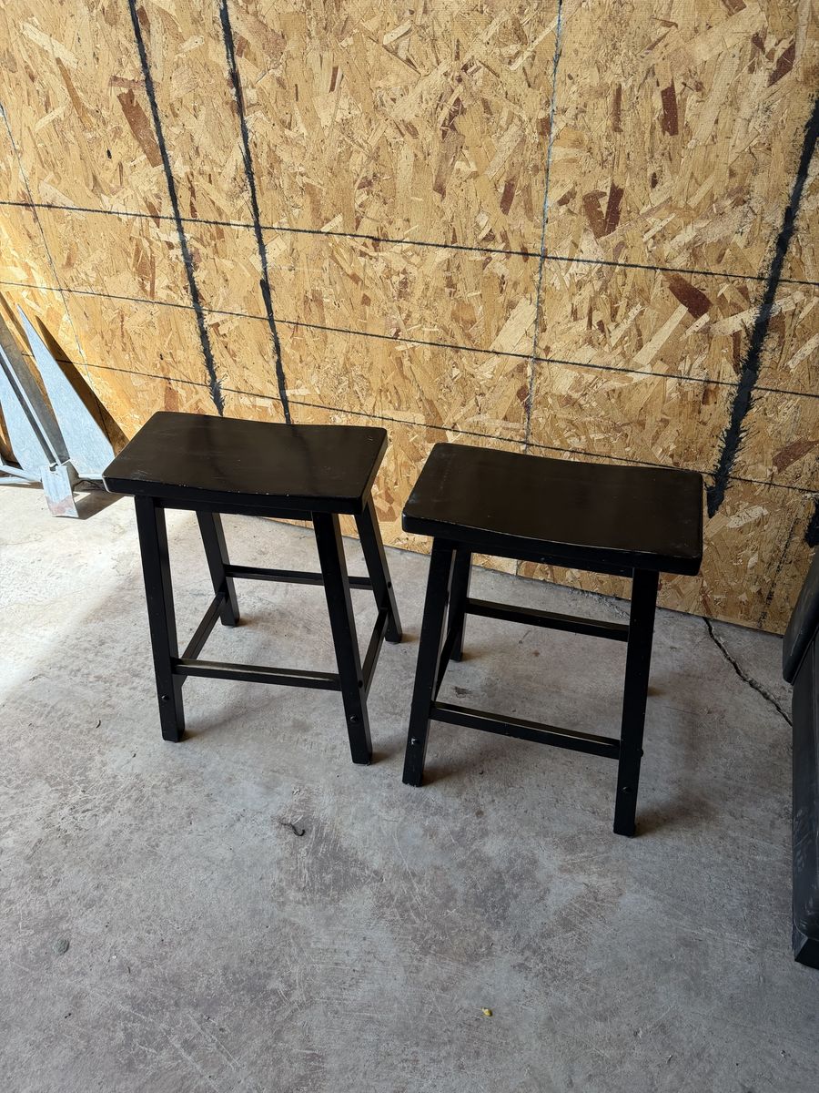 2 Black Bar Stools