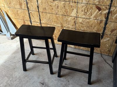 2 Black Bar Stools