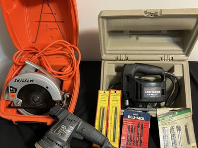 Vintage USA-Made Craftsman & Skilsaw Power Tool Lot – Tested – Original Cases – Extra Blades