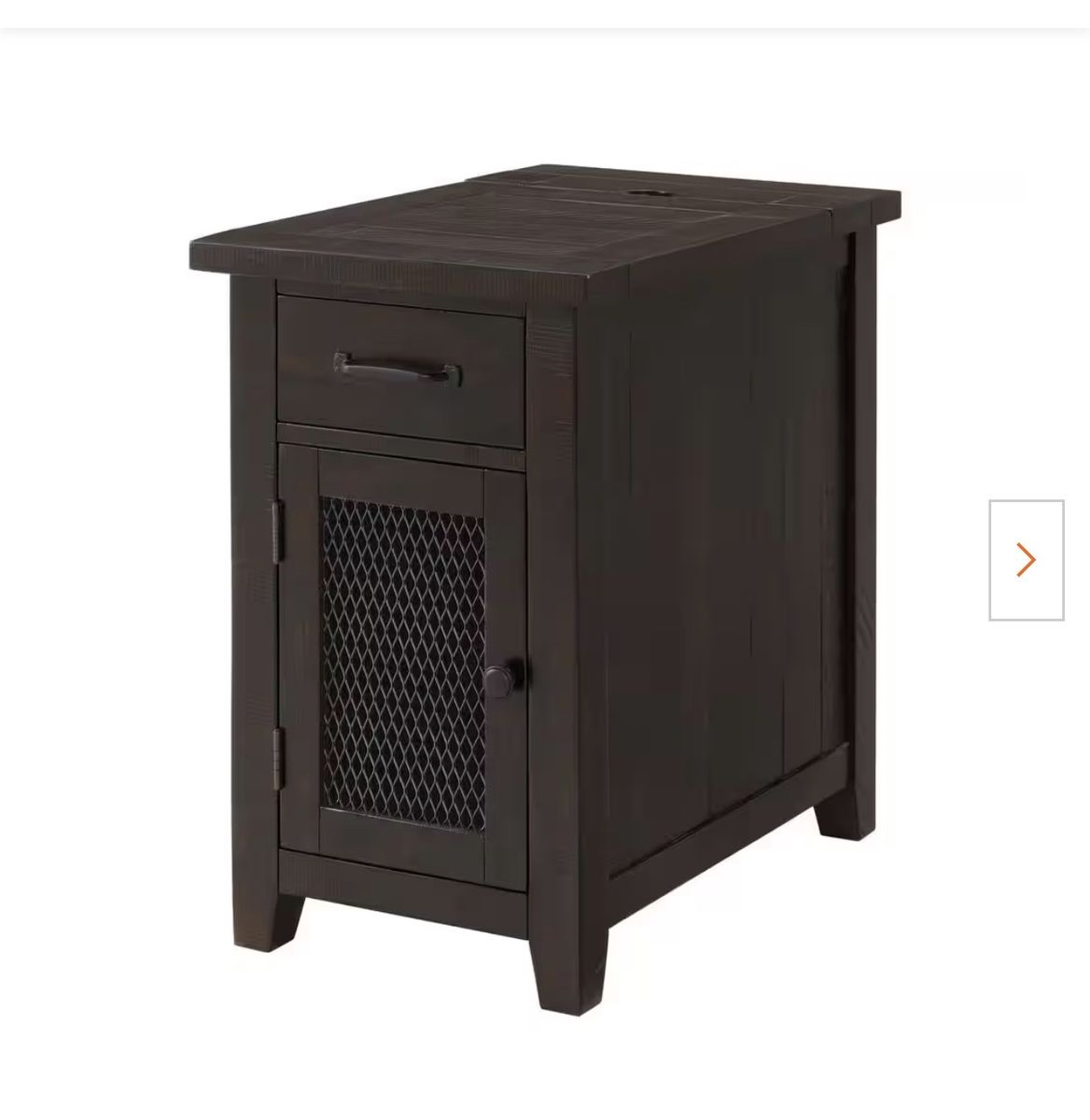 Rustic Chairside End Table with Power