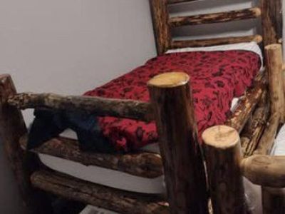 Handmade log beds- Queen, Twin, Toddler