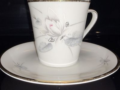 Vintage Hitterteich Bavaria Germany Teacup & Saucer Gold Trim Floral