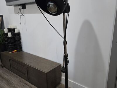 Vintage Salon Dryer Converted Floor Lamp – Industrial Retro Statement Piece