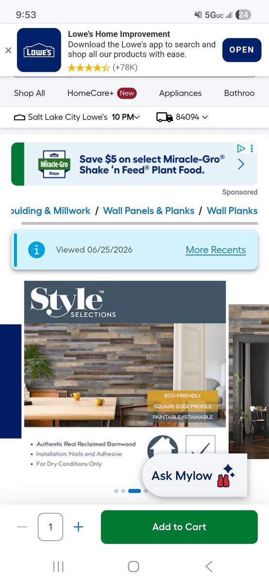 Style Selection Reclaimed Barnwood Wall Planks New