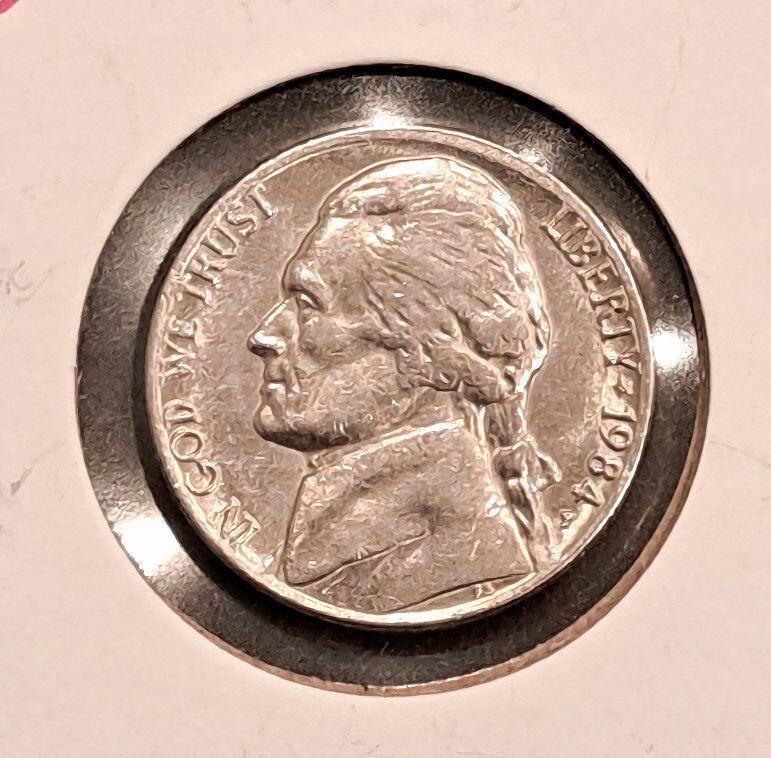 1984 P Nickel - UNC - Off Center Strike Full Steps