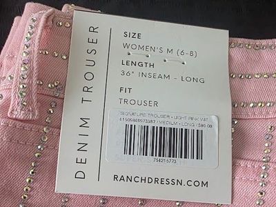 Ranch Dress'n by Fallon Taylor SIGNATURE TROUSER - LIGHT PINK WITH CRYSTALS