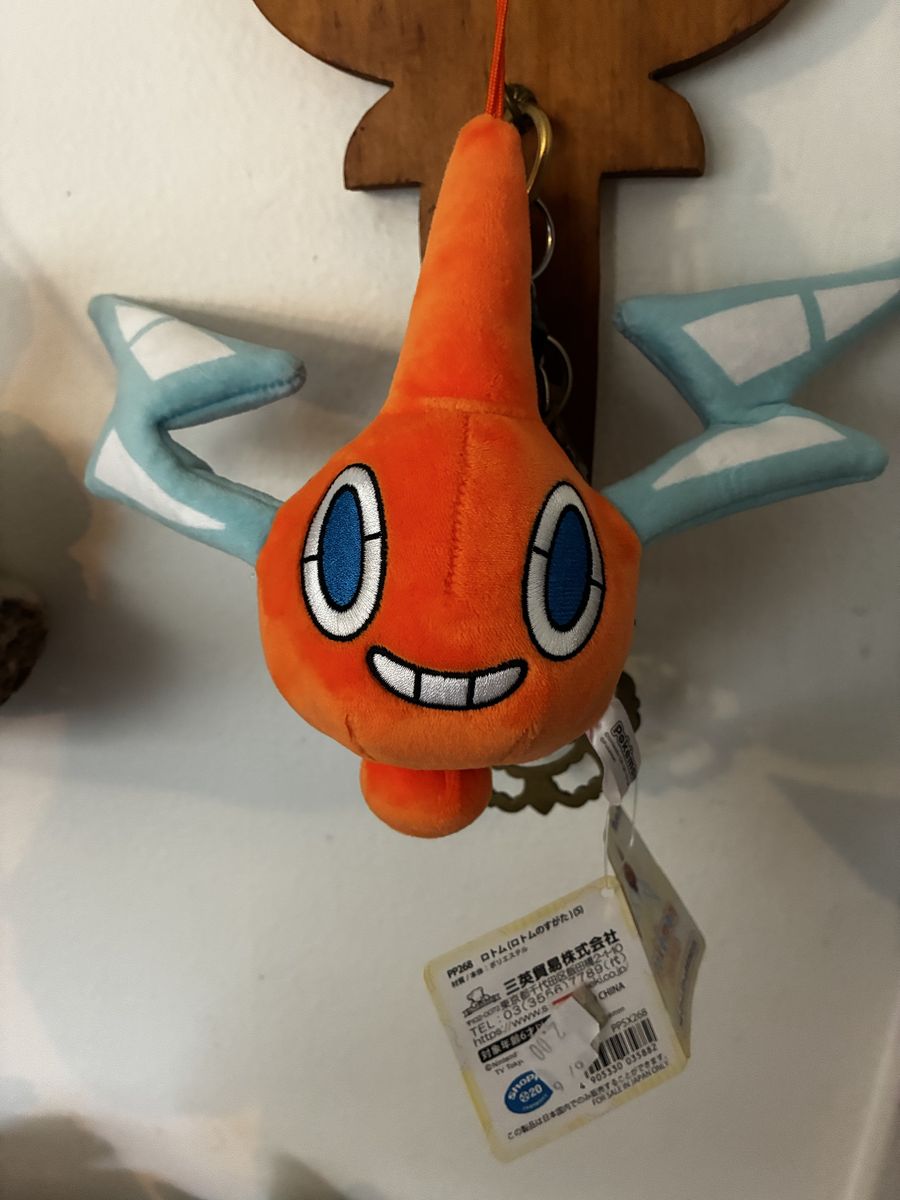 Rotom Pokemon Plush Keychain PP268 - Small, Orange/Blue with Tags, Japan Exclusive