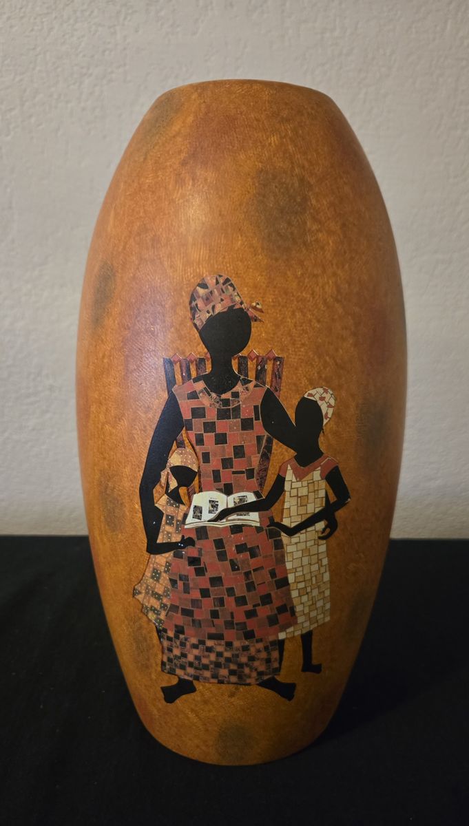 Decorative Ceramic Vase with Artwork by Charleen Martin