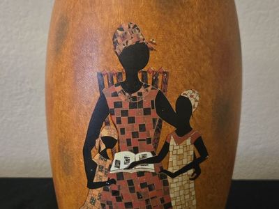 Decorative Ceramic Vase with Artwork by Charleen Martin