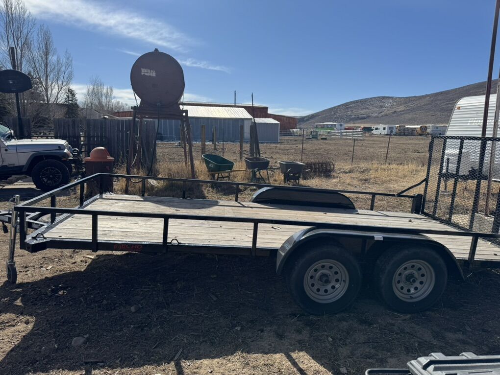 Dual Axle Flip Down Ramp Trailer ATV Snowmobile