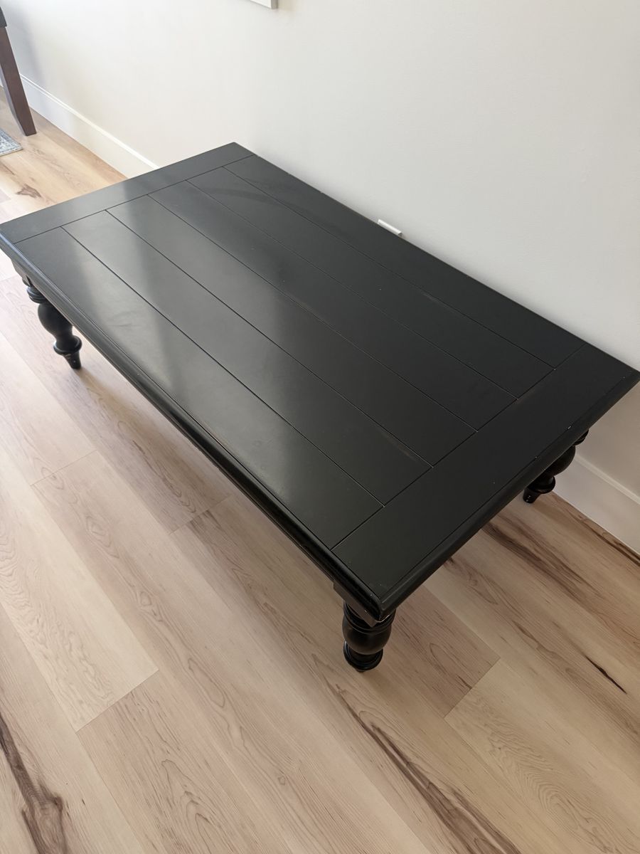 Black coffee table in Kaysville